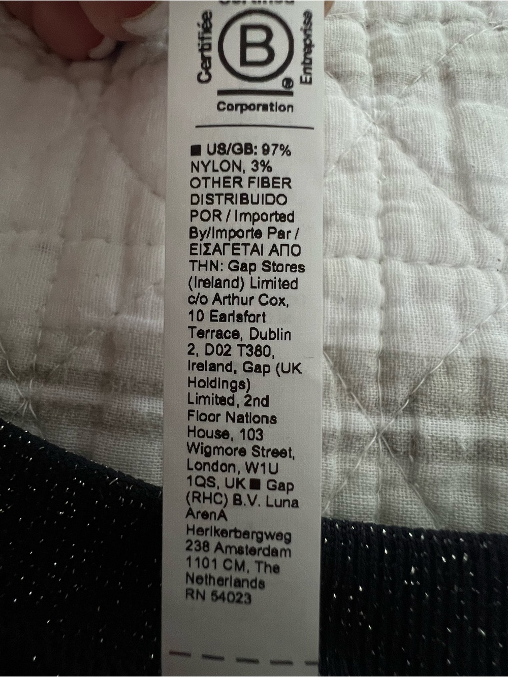 Athleta Momentum Shine Tank Top Navy Blue With Metallic Shimmer Sz Medium - Picture 6 of 6